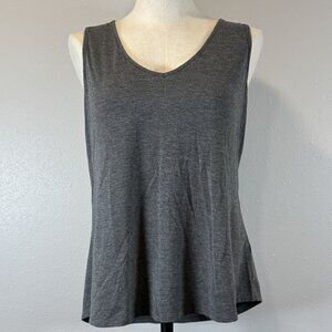 Maurices Gray Sleeveless Tank Top Racerback Crochet-look Lace Back Womens Size M